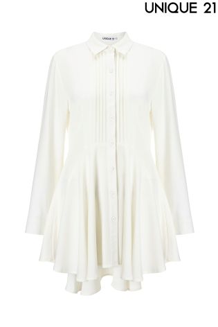 Unique 21 Darcie Dipped Hem Shirt Dress